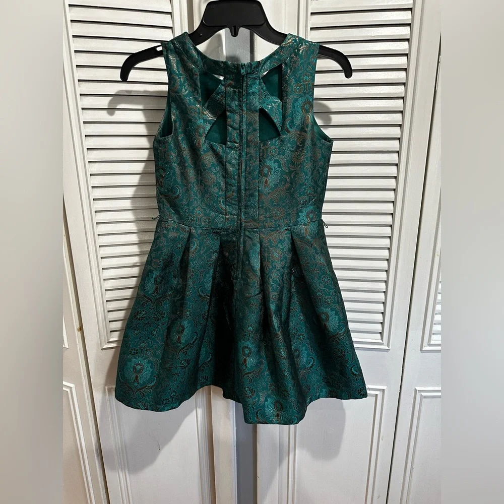 The Children's Place Green Pleated A-line Dress for Prom